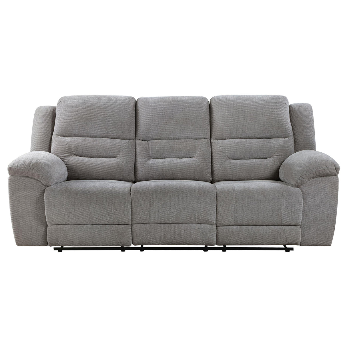 Gilson Gray Chenille Upholstered Reclining Sofa by Coaster at Eve Furniture