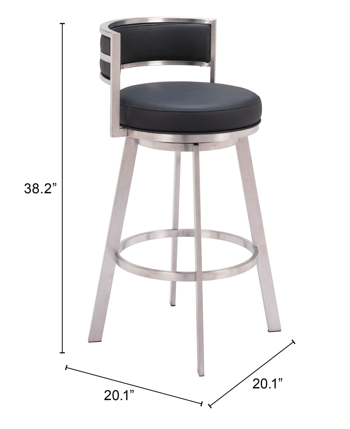 Gimsby Swivel Barstool Black by Zuomod at Eve Furniture