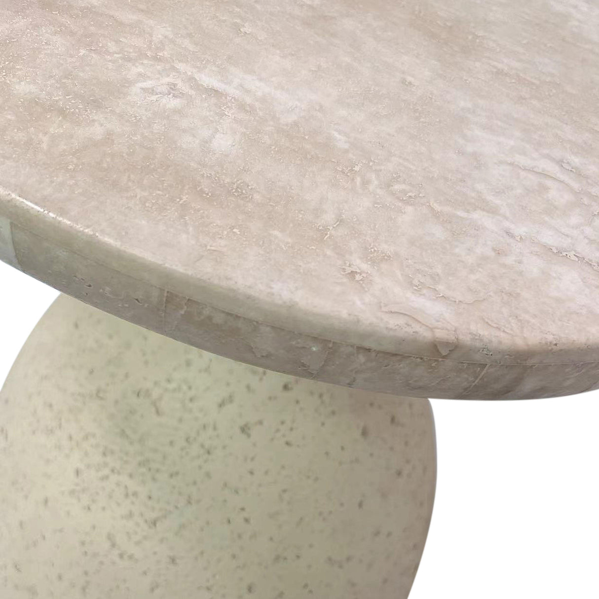 Gina Cream Travertine Side Table by TOV Furniture at Eve Furniture