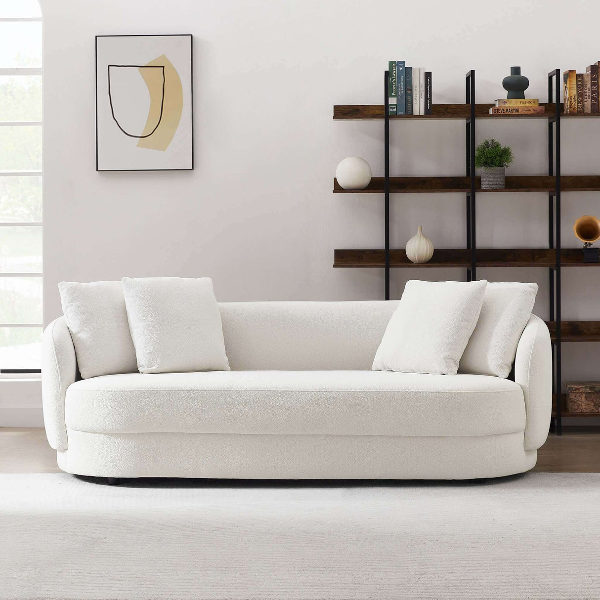 Dylan Modern French Beige Boucle Sofa by Ashcroft Imports at Eve Furniture