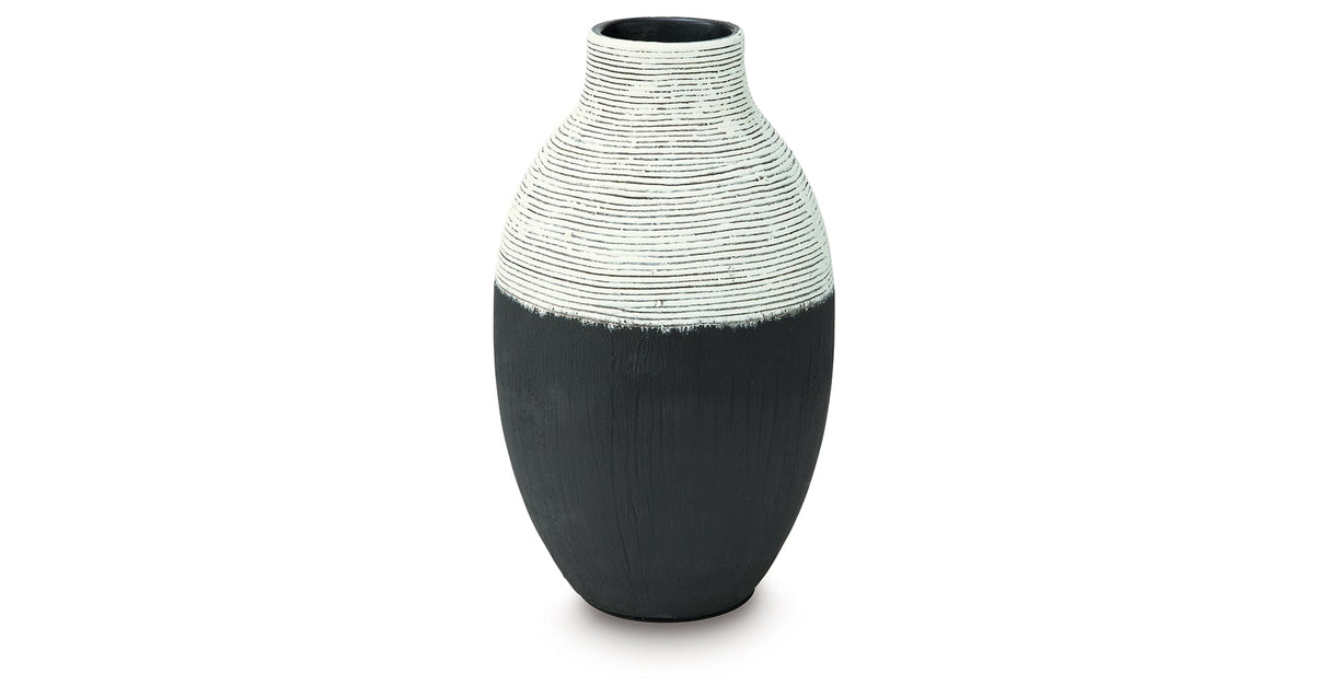 Girtha Antique White/Black Vase by ASHLEY FURNITURE at Eve Furniture