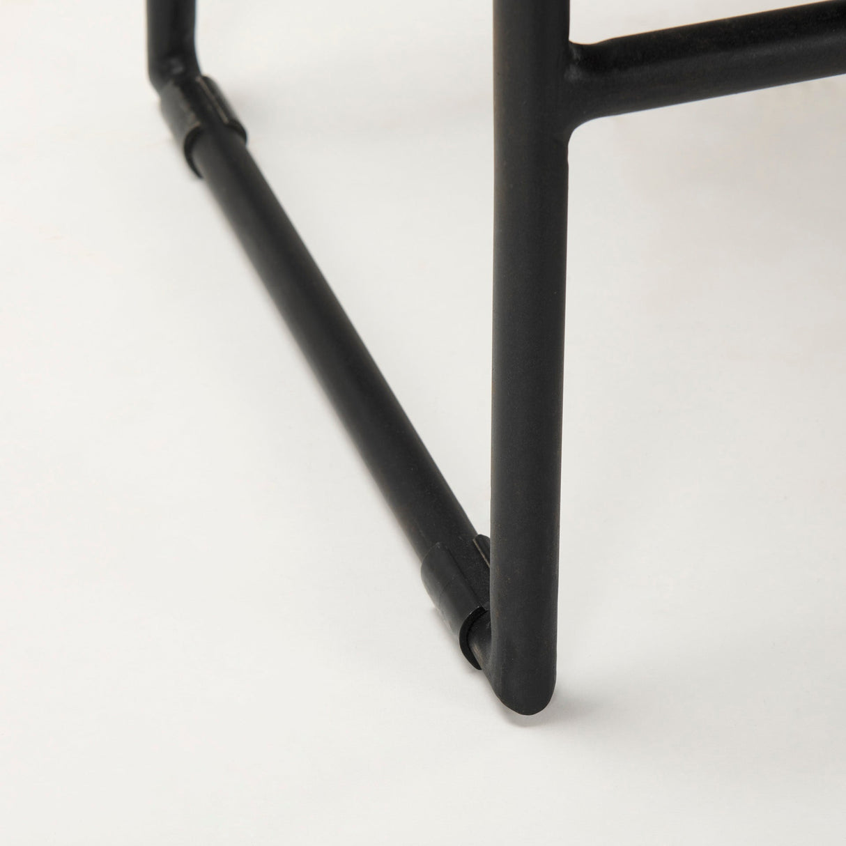 Givens 24.25"H Seat Height Black Wood Seat Black Frame Stool by Mercana at Eve Furniture
