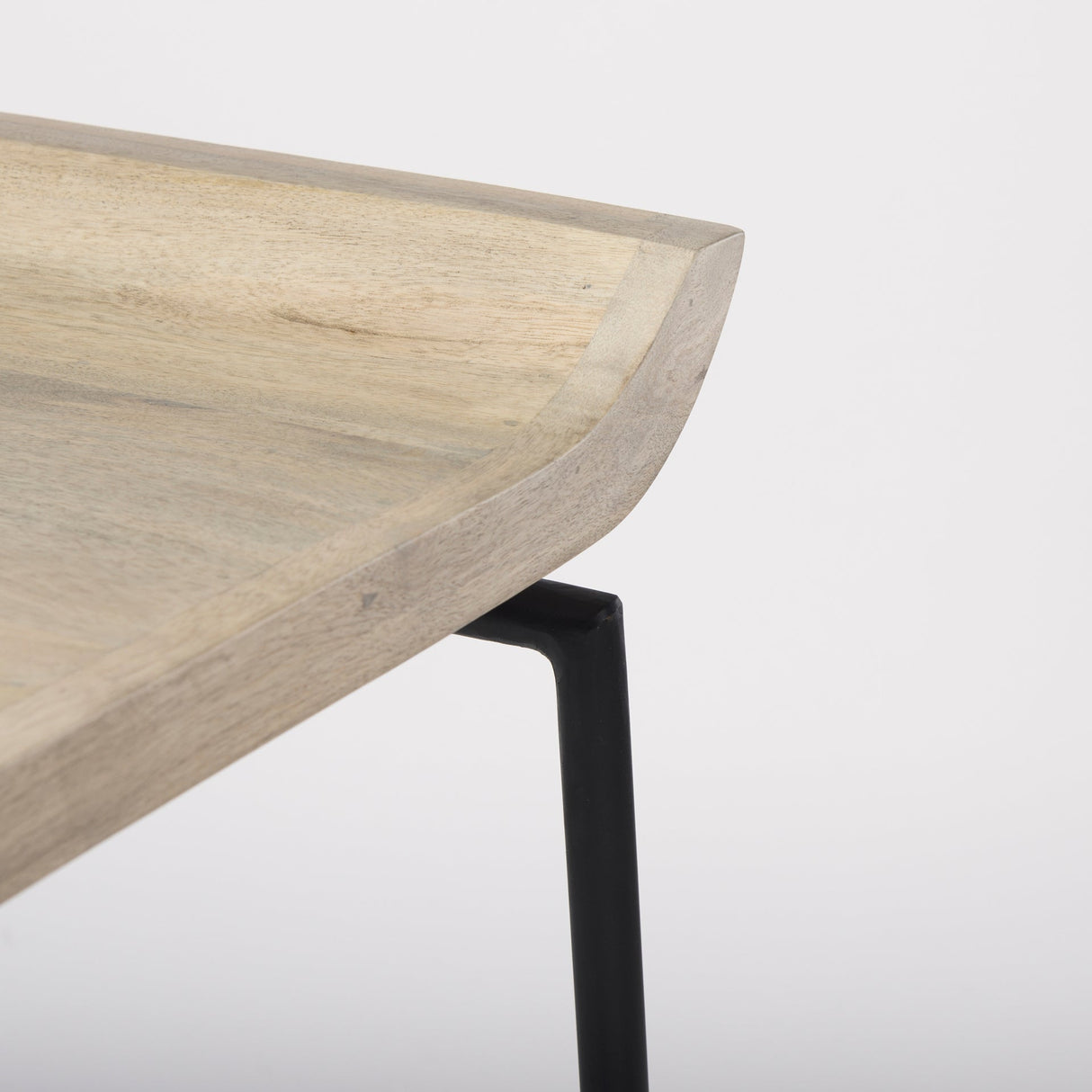 Givens 25.8"H Seat Height Natural Wood W/Black Metal Counter Stool by Mercana at Eve Furniture