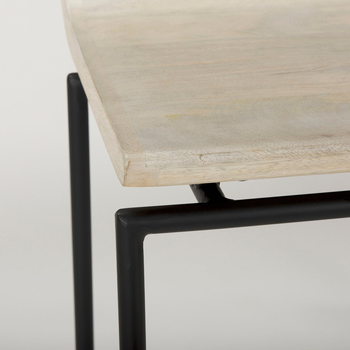 Givens 31.8"H Seat Height Natural Wood W/Black Metal Frame Bar Stool by Mercana at Eve Furniture
