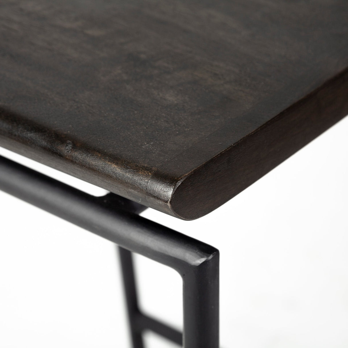 Givens Black Wood Seat Black Metal Base Stool by Mercana at Eve Furniture
