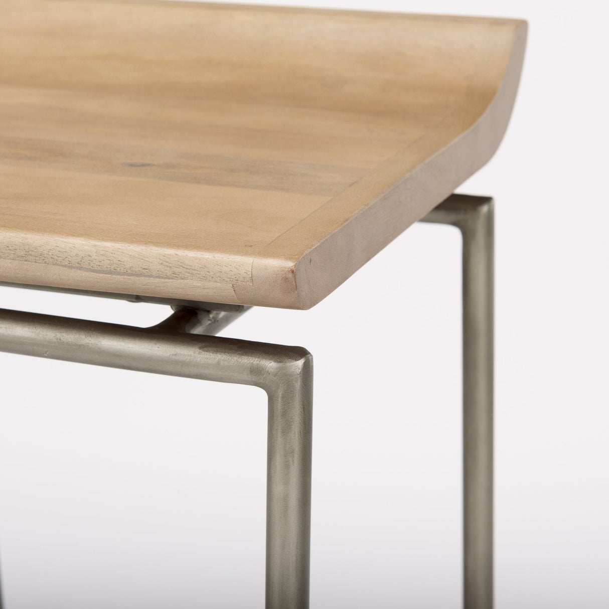 Givens 25.8"H Seat Height Brown Wood W/Silver Metal Frame Counterstool by Mercana at Eve Furniture