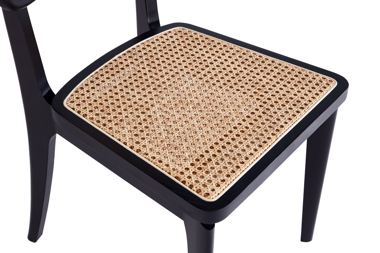 Giverny Dining Chair in Black and Natural Cane (set of 2) by Manhattan Comfort at Eve Furniture