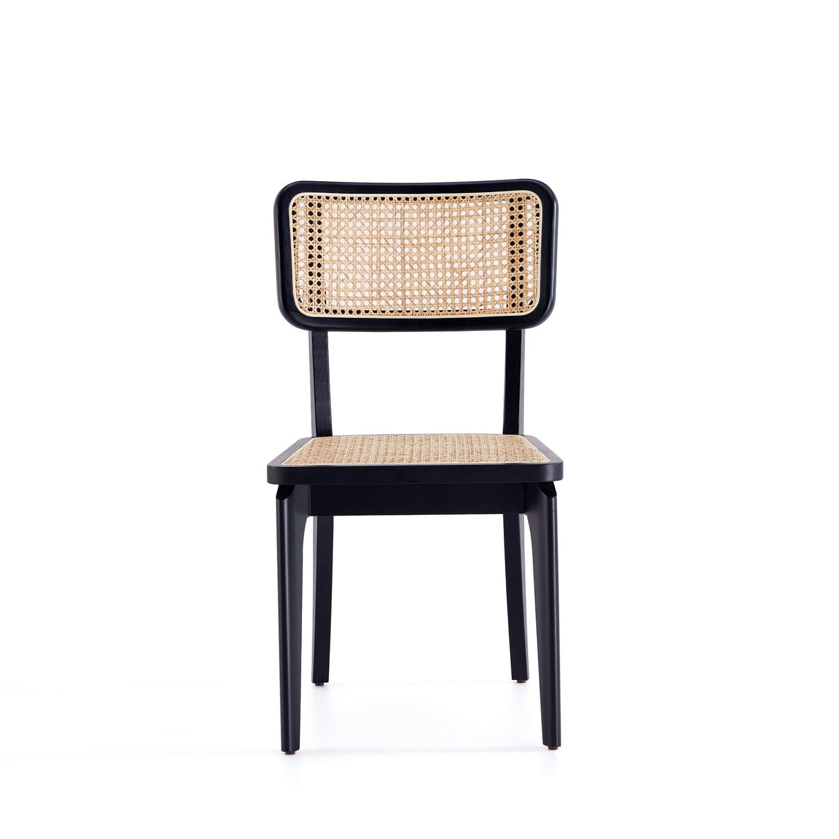Giverny Dining Chair in Black and Natural Cane (set of 4) by Manhattan Comfort at Eve Furniture
