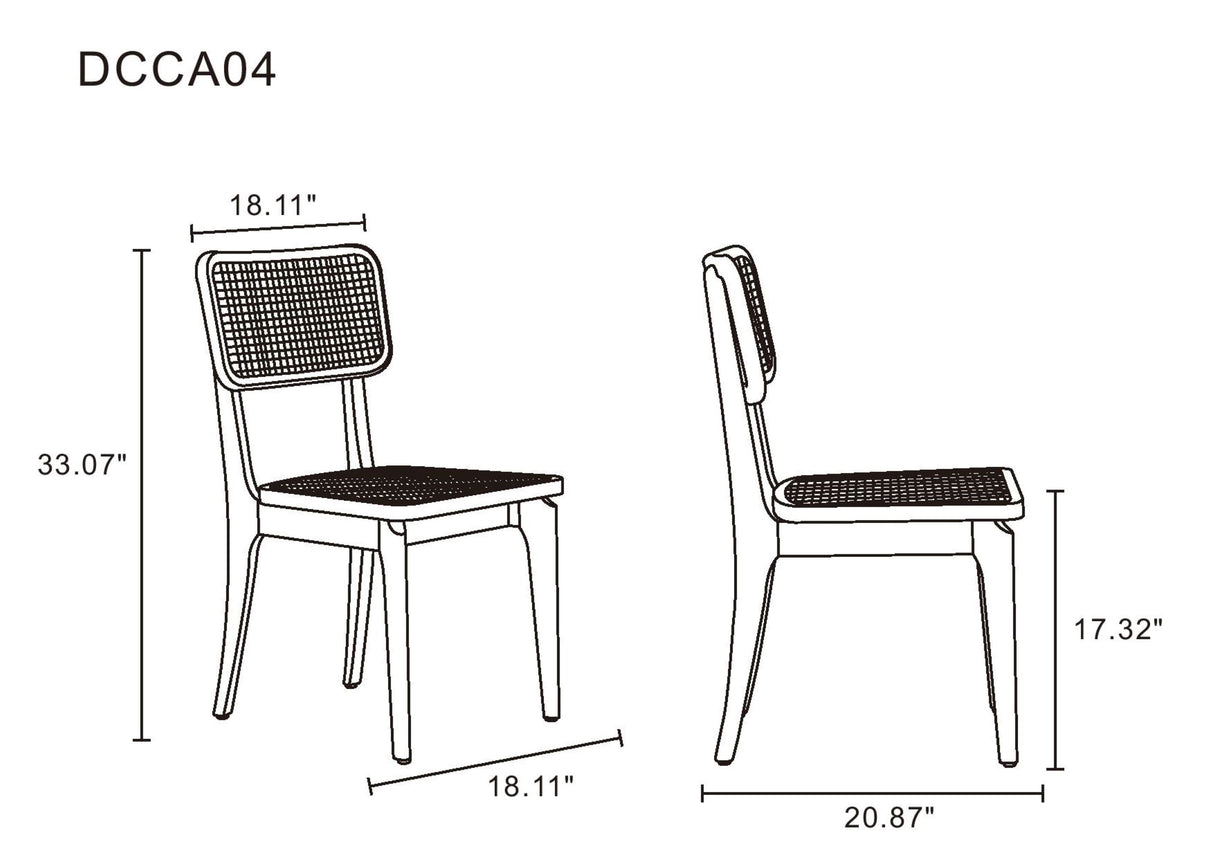 Giverny Dining Chair in Nature Cane (set of 2) by Manhattan Comfort at Eve Furniture