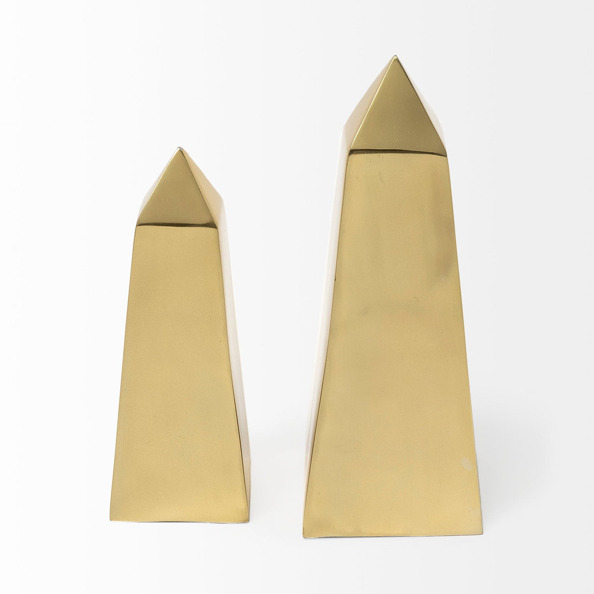 Giza (Set of 2) 4L x 4W Gold Elongated Pyramids by Mercana at Eve Furniture
