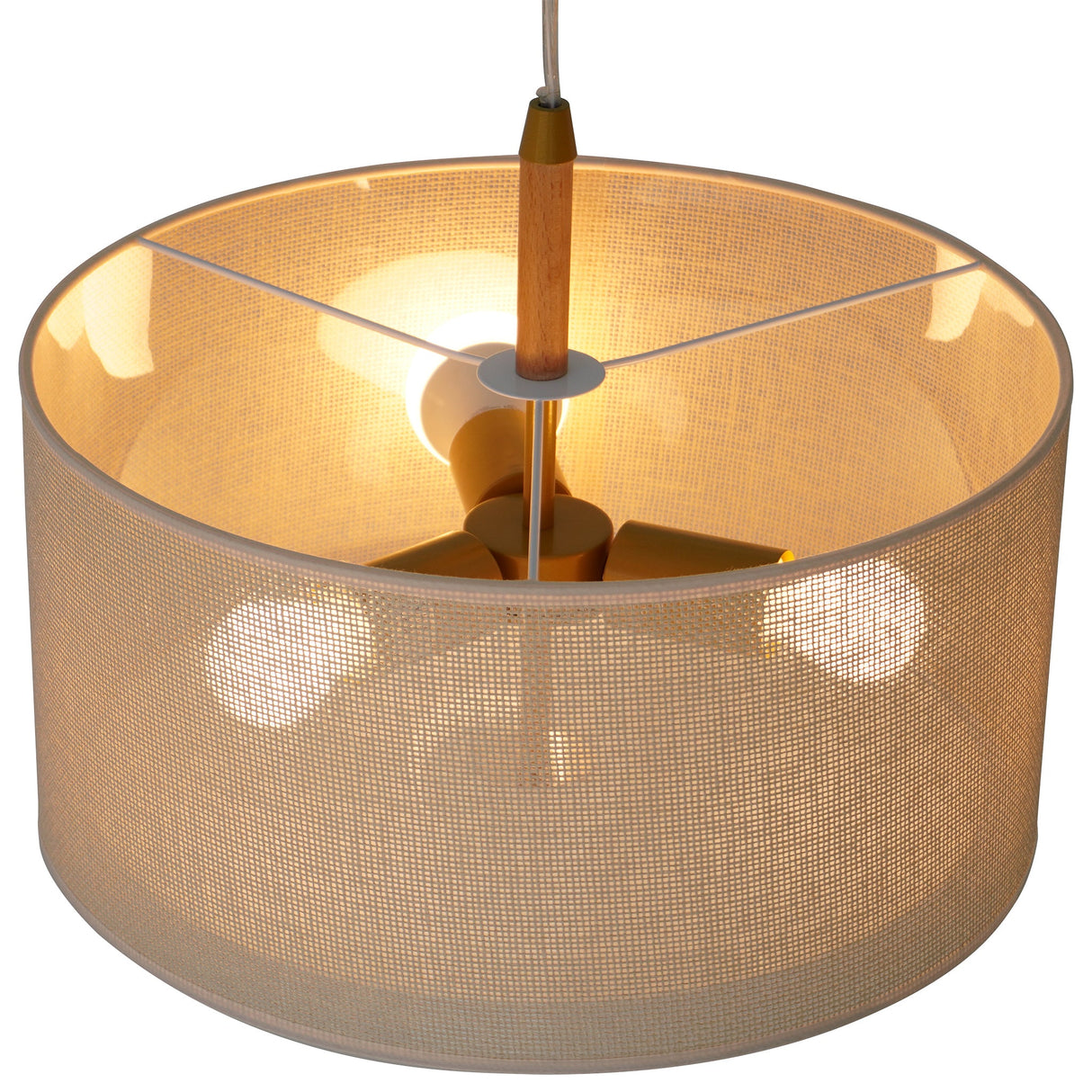 Glacier Pendant Lamp - Oak + Natural + Gold by Ashcroft Furniture at Eve Furniture