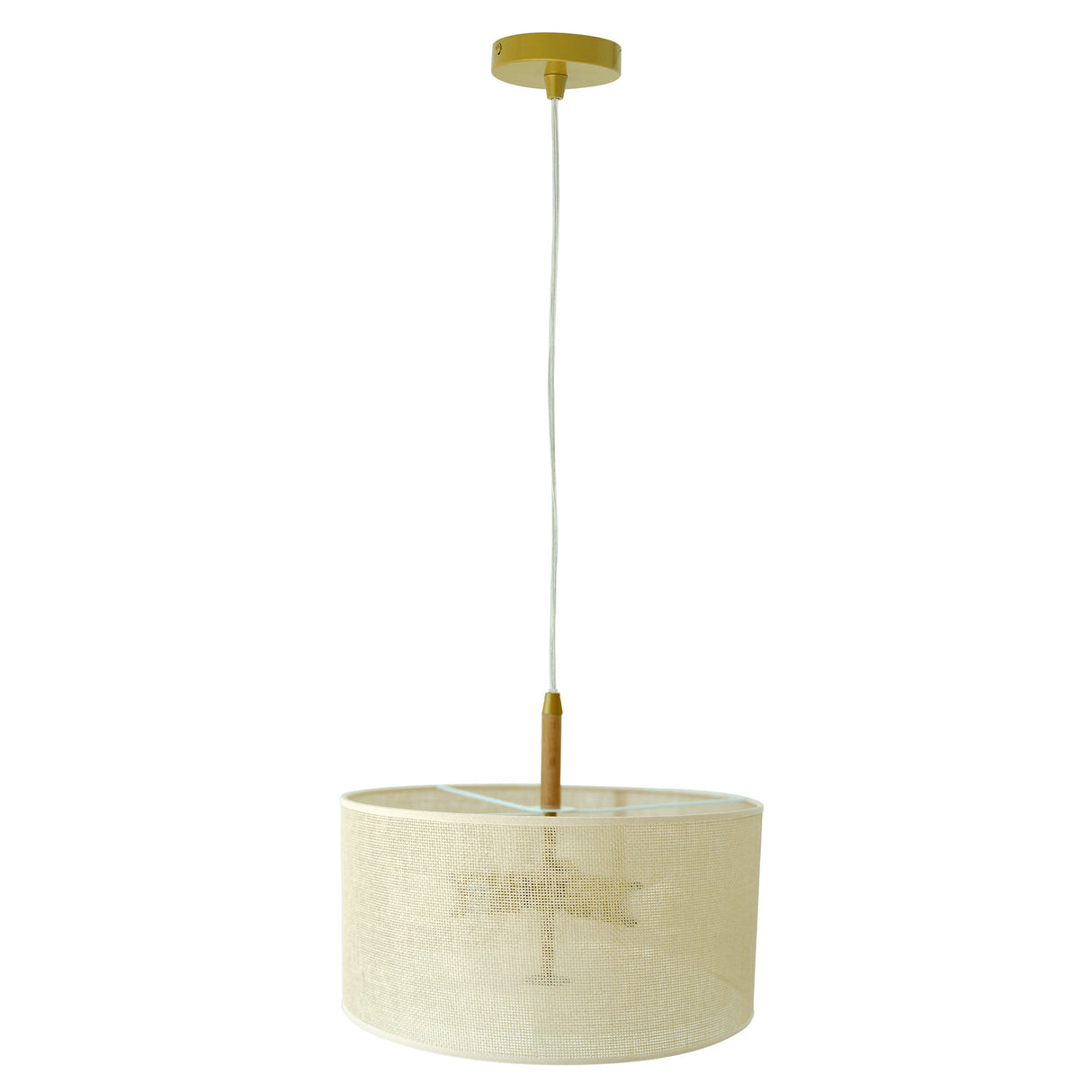 Glacier Pendant Lamp - Oak + Natural + Gold by Ashcroft Furniture at Eve Furniture