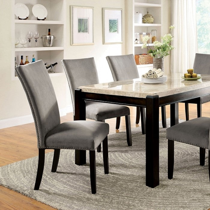Gladstone Dark Walnut/Ivory 7-Piece Dining Room Set by Furniture of America at Eve Furniture