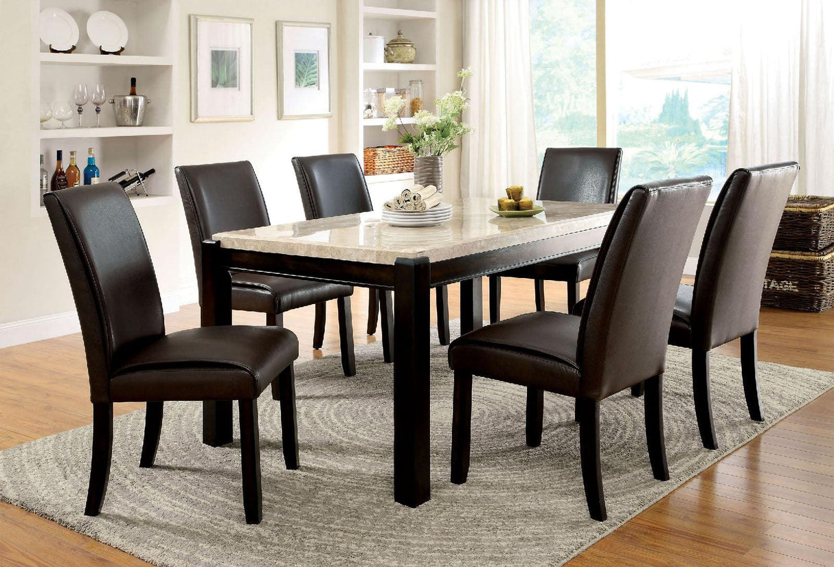 Gladstone Dark Walnut/Ivory Dining Table by Furniture of America at Eve Furniture