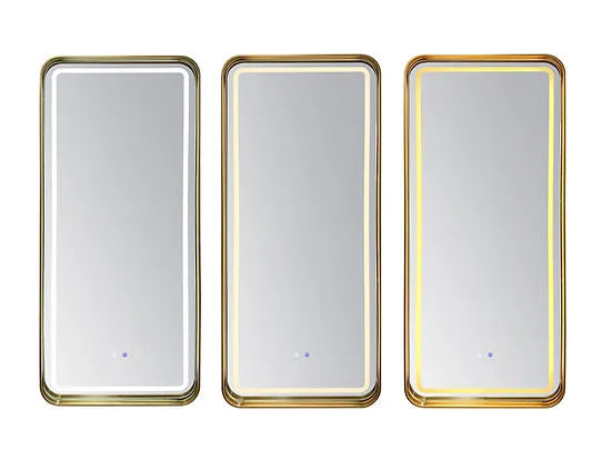 Glam Gold Modest Floor Mirror by New Era Innovations at Eve Furniture