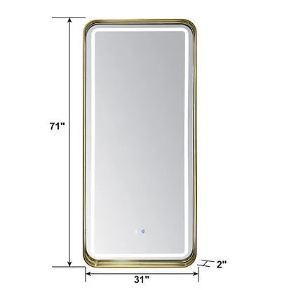 Glam Gold Modest Floor Mirror by New Era Innovations at Eve Furniture