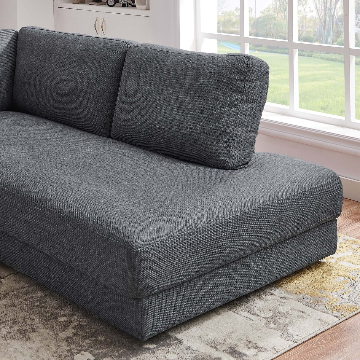 Glander Grey Sectional Sofa Left Facing by Ashcroft Furniture at Eve Furniture