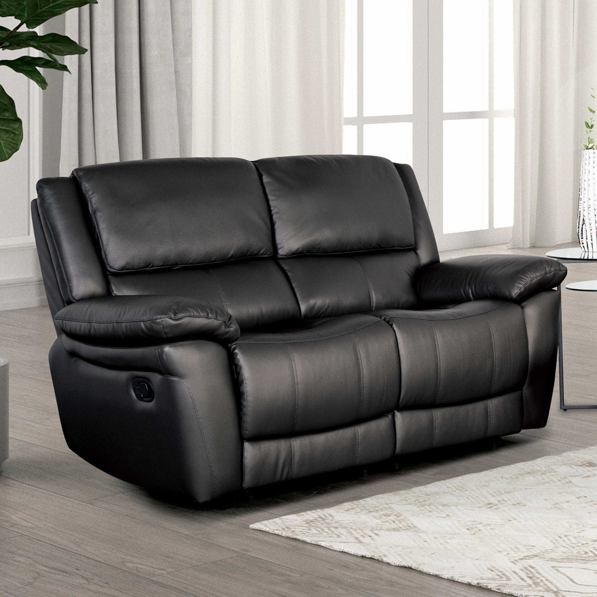 Glarus Black Manual Loveseat