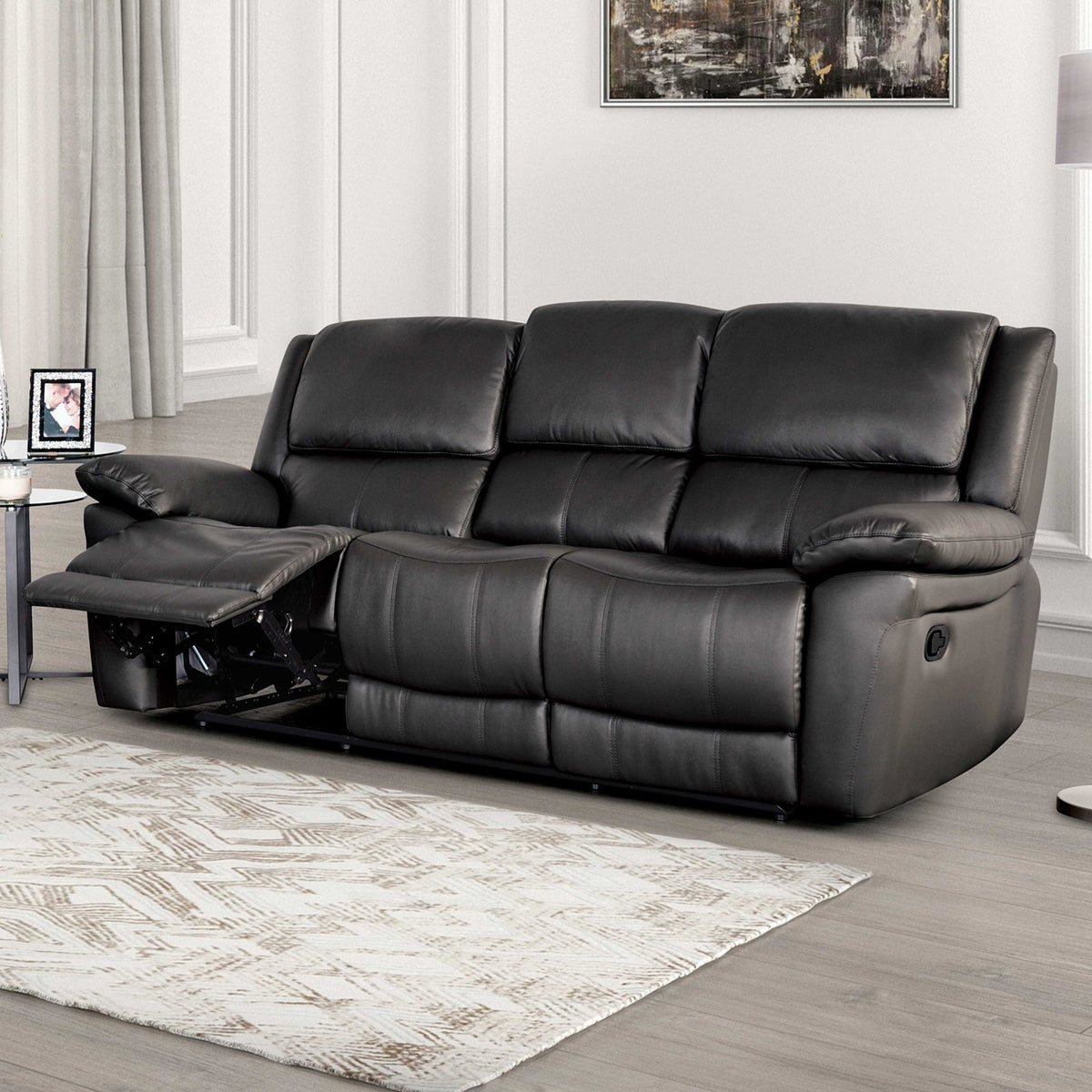 Glarus Black Manual Sofa