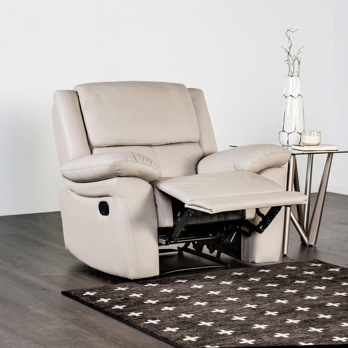 Glarus White Recliner Chair by Furniture of America at Eve Furniture