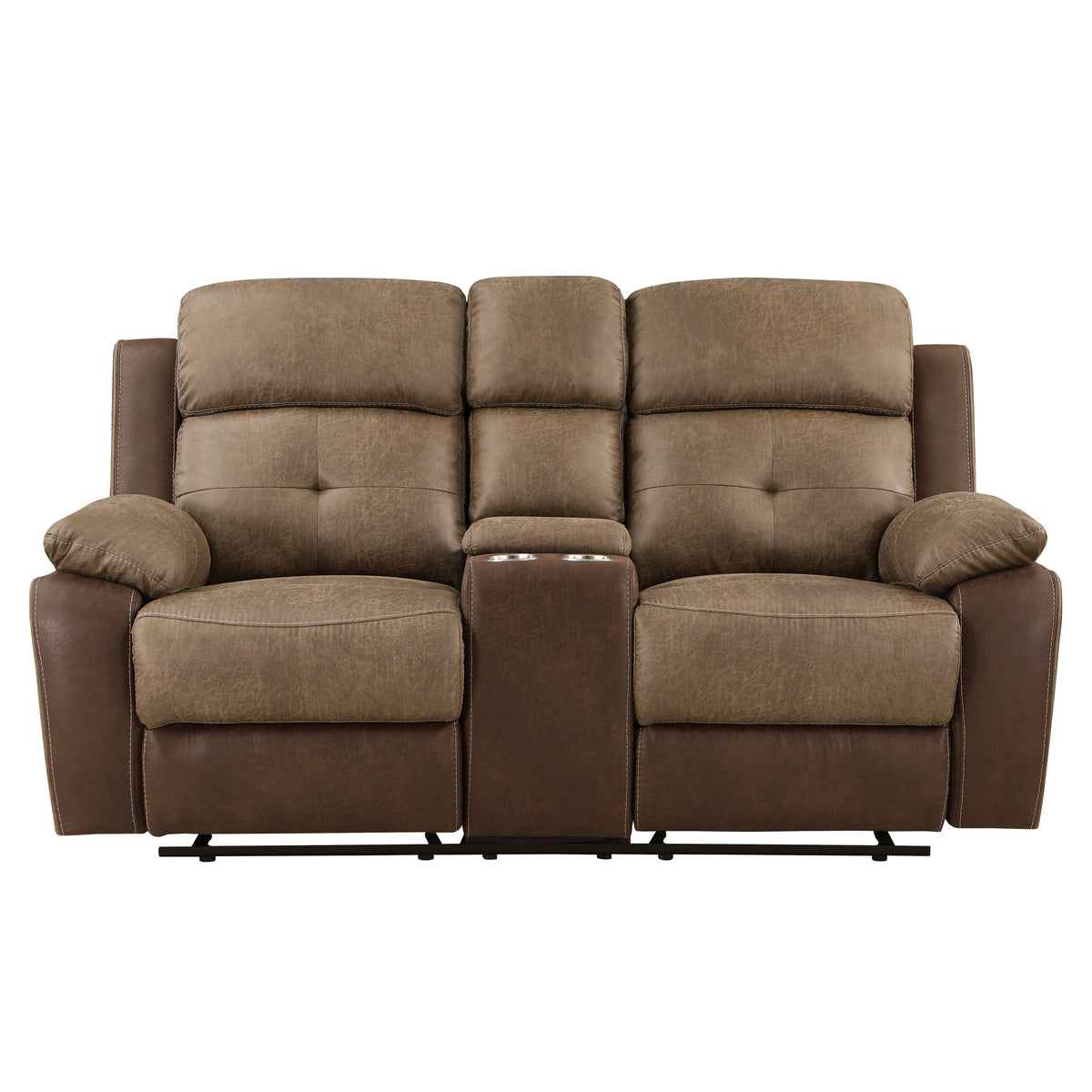 Glendale Brown 2-Piece Double Reclining Set by Homelegance at Eve Furniture