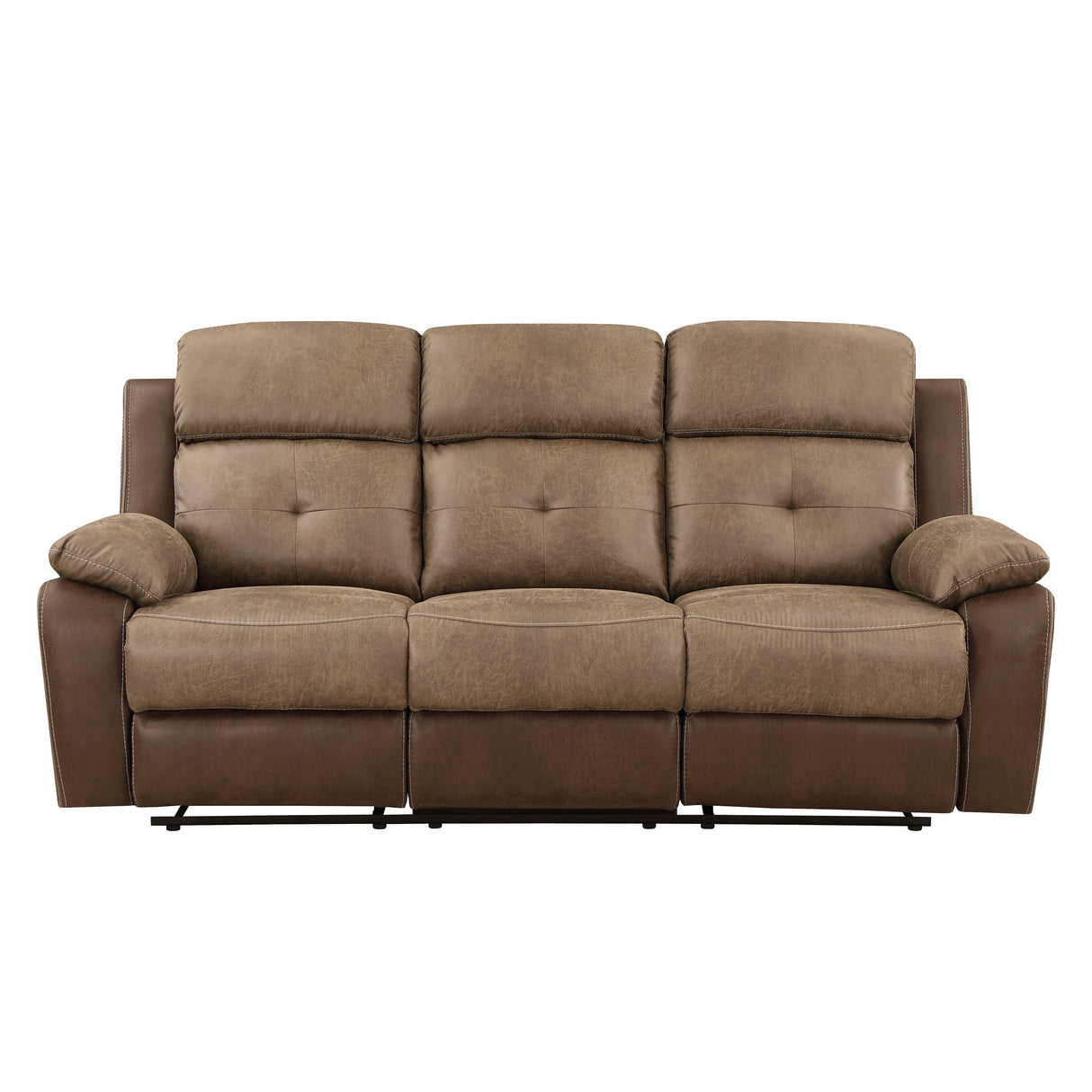 Glendale Brown Microfiber Double Reclining Living Room Set by Homelegance at Eve Furniture