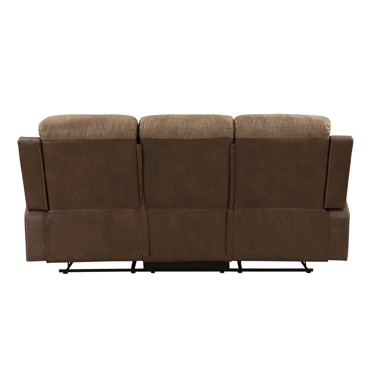 Glendale Brown Microfiber Double Reclining Sofa by Homelegance at Eve Furniture