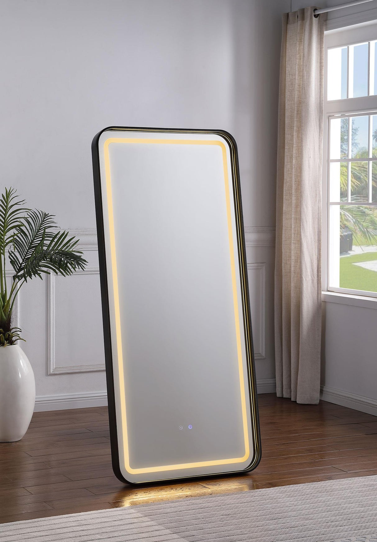 Glendora Black LED Standing Mirror with Bluetooth Speaker by Coaster at Eve Furniture
