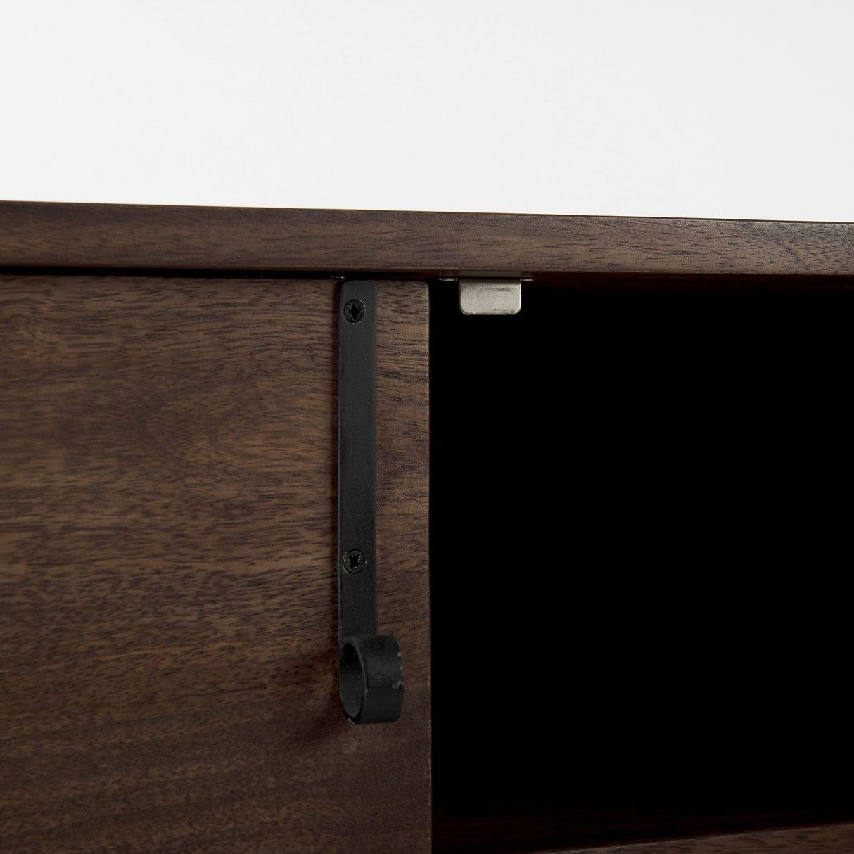 Glenn 38L x 16W x 30H Dark Brown Wood w/ Black Iron Frame, 2 Door Accent Cabinet by Mercana at Eve Furniture