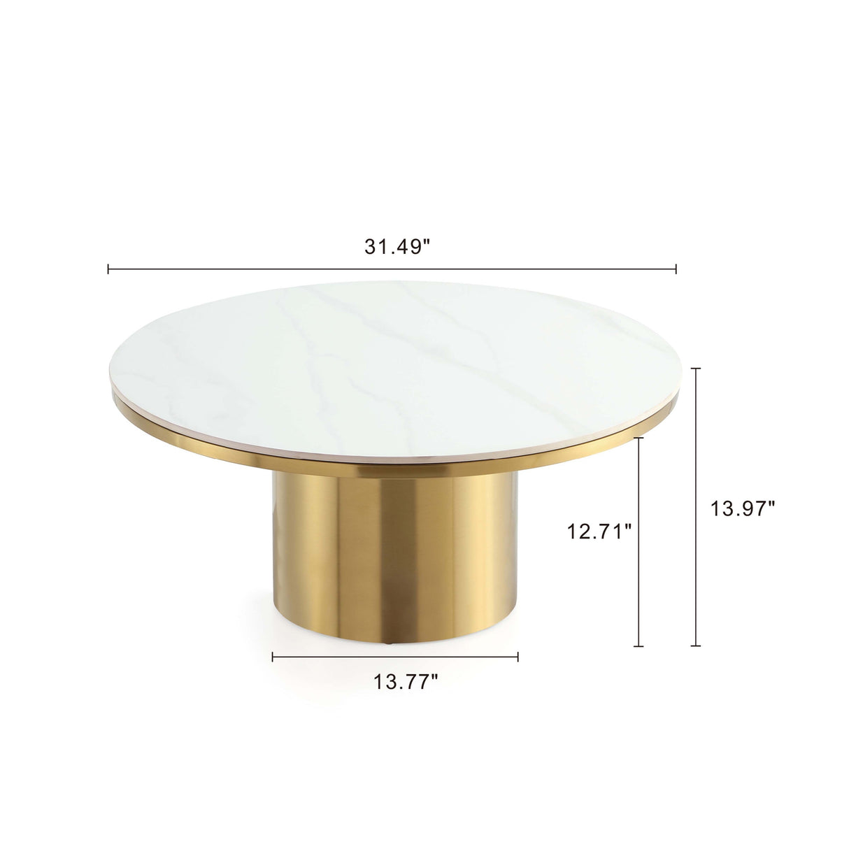 Glenn Coffee Table in Gold by Manhattan Comfort at Eve Furniture