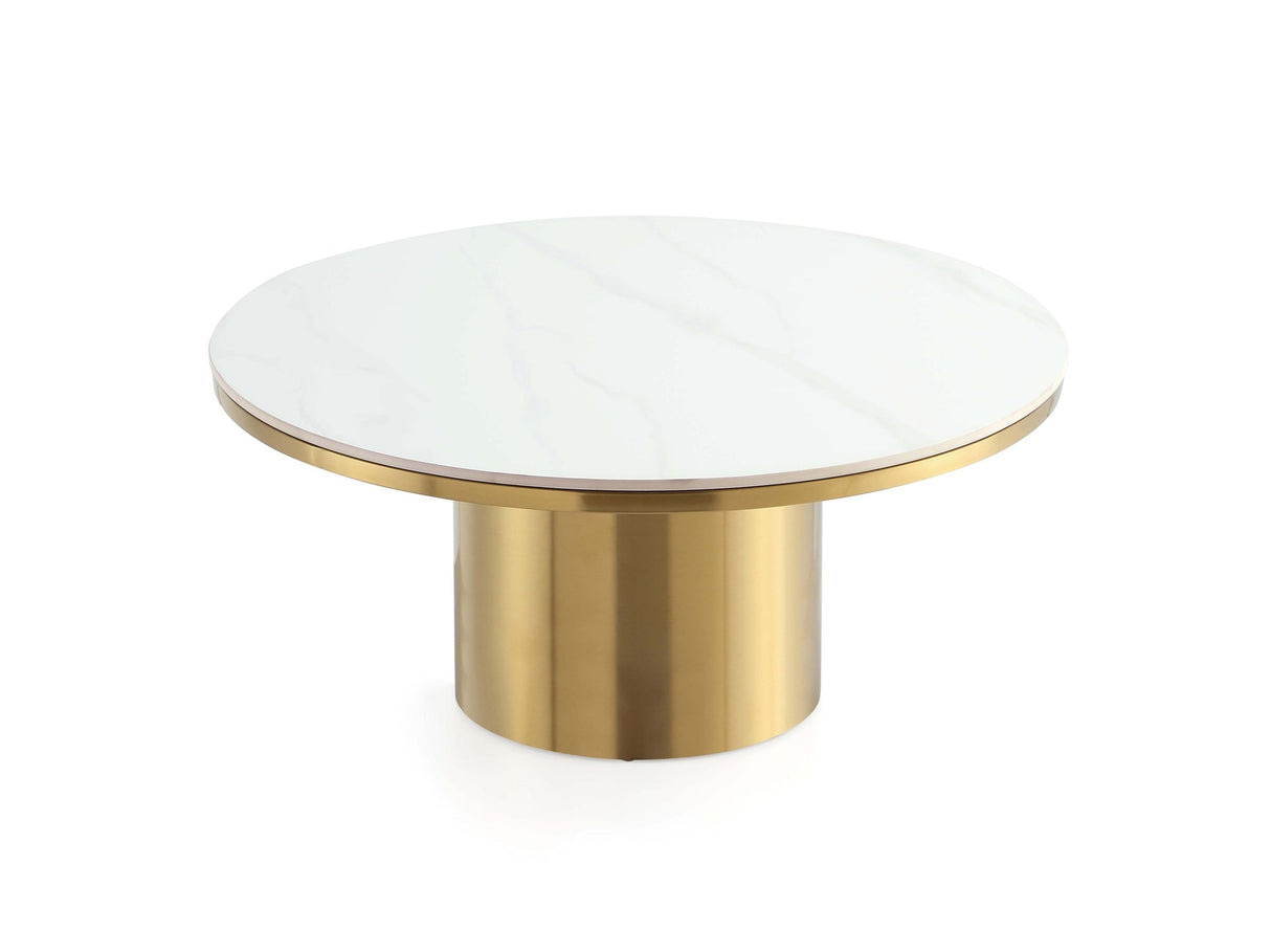 Glenn Coffee Table in Gold by Manhattan Comfort at Eve Furniture