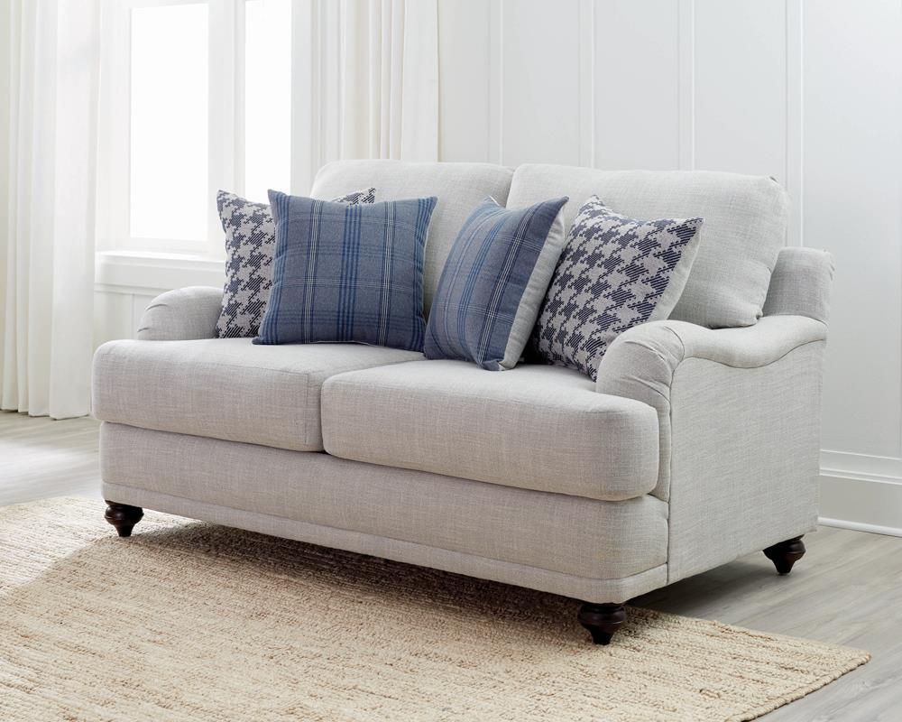 Glenn Light Gray Recessed Arms Loveseat by Coaster at Eve Furniture