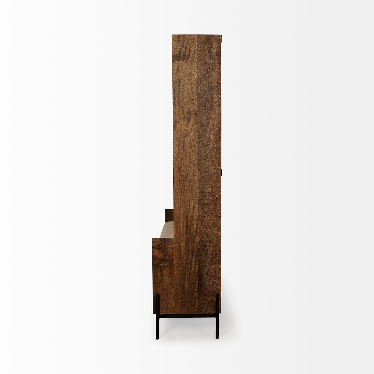 Glenn V Dark Brown Wood w/ Cream Fabric Seat, 3 Drawers Hall Tree by Mercana at Eve Furniture