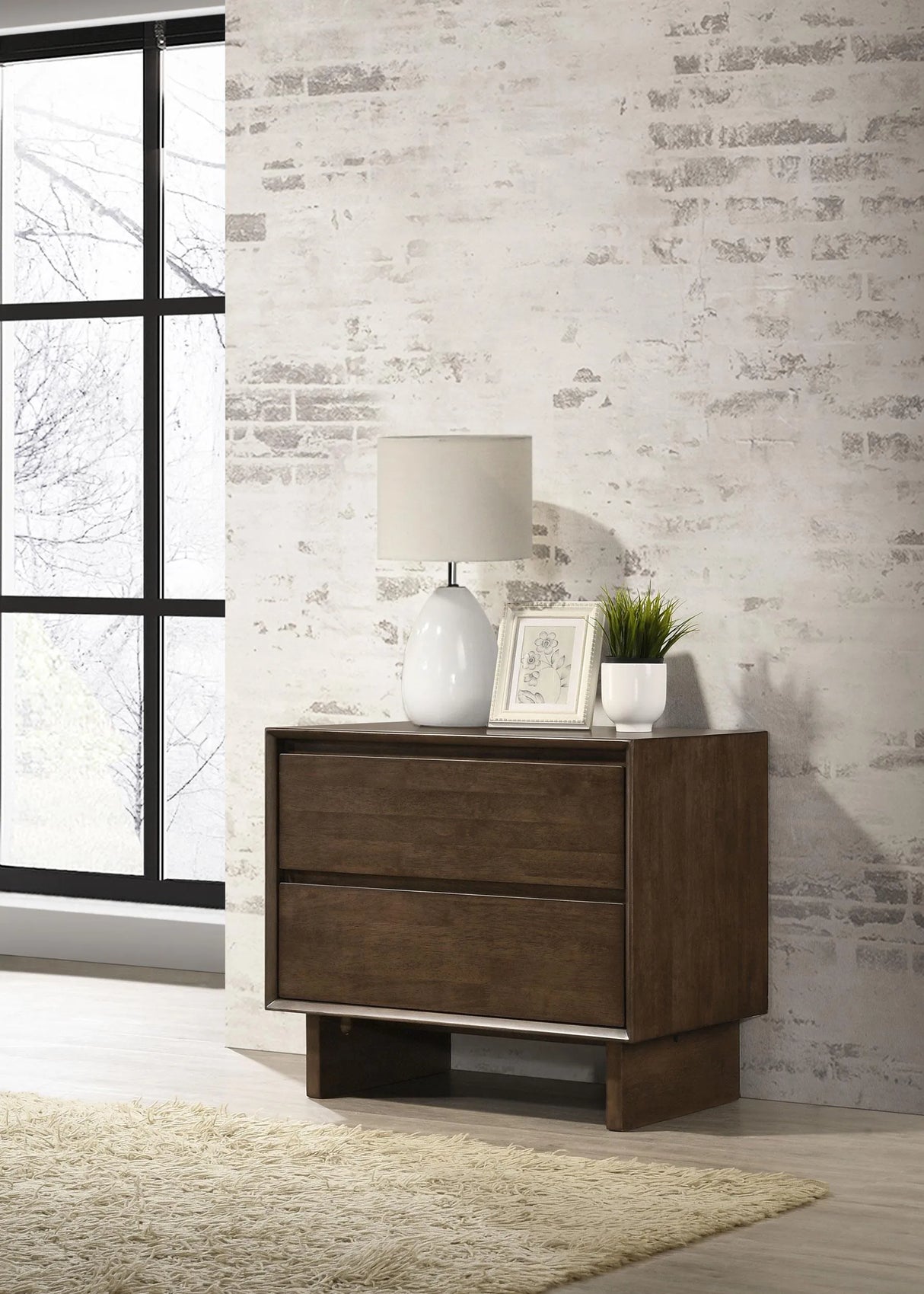 Glenwood Warm Brown 2-Drawer Nightstand by Coaster at Eve Furniture