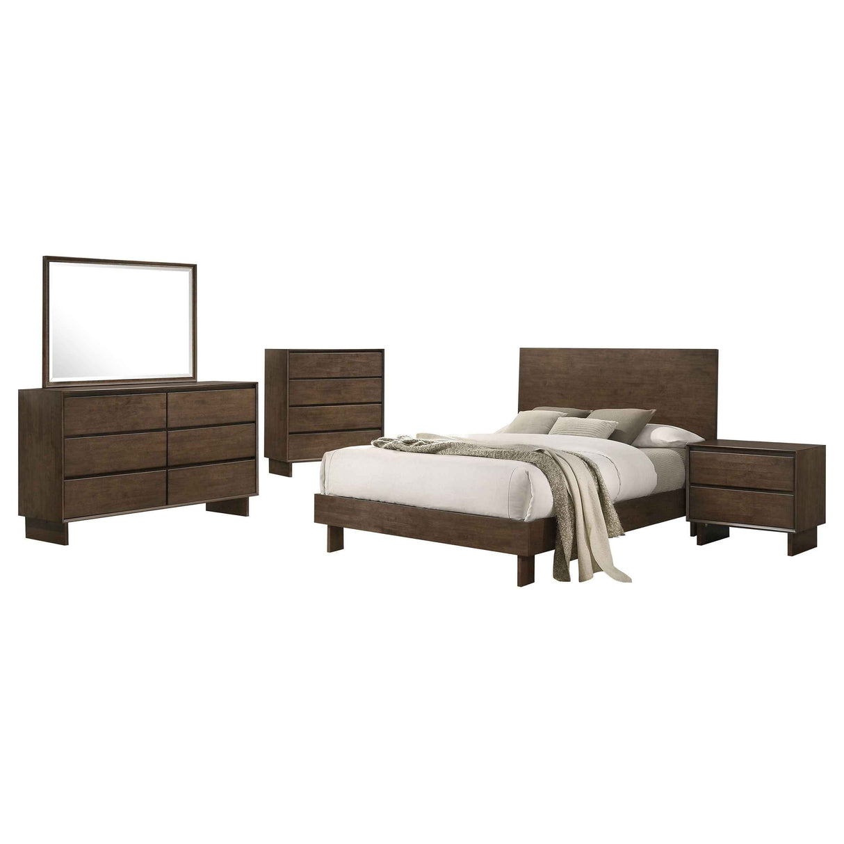 Glenwood Warm Brown 5-piece Queen Bedroom Set by Coaster at Eve Furniture