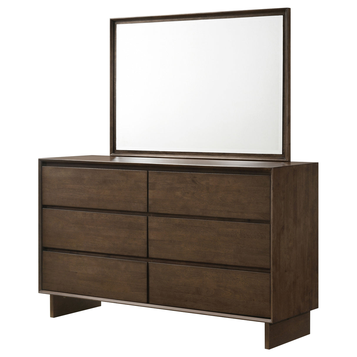 Glenwood Warm Brown 6-drawer Dresser and Mirror by Coaster at Eve Furniture