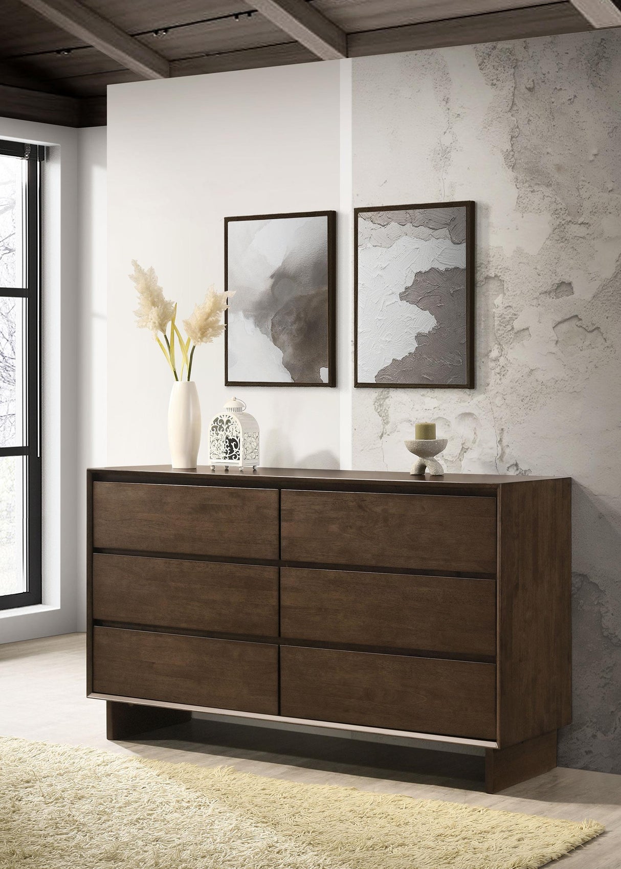 Glenwood Warm Brown 6-Drawer Dresser by Coaster at Eve Furniture