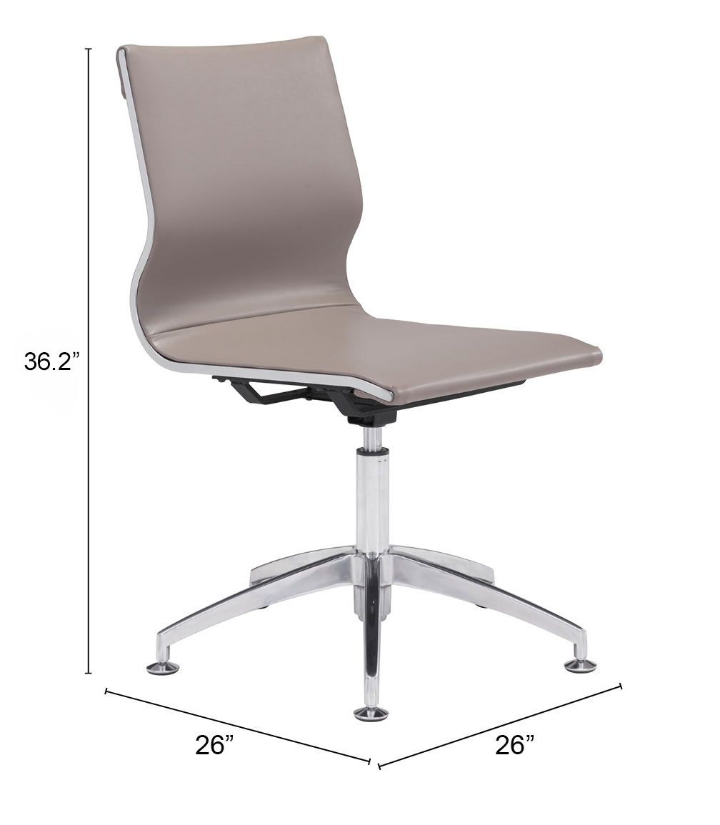 Glider Conference Chair Taupe by Zuomod at Eve Furniture