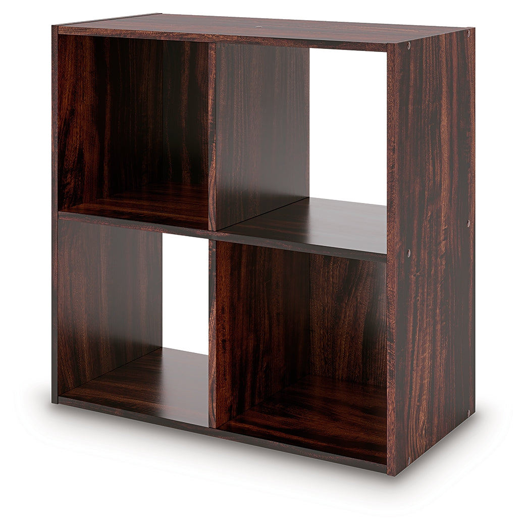 Glosmount Cherry/Light Brown Four Cube Organizer by Ashley at Eve Furniture