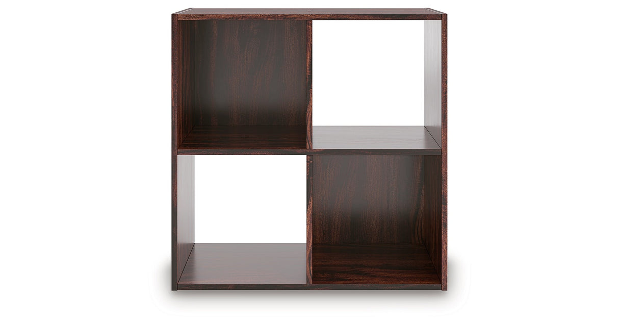 Glosmount Cherry/Light Brown Four Cube Organizer by Ashley at Eve Furniture