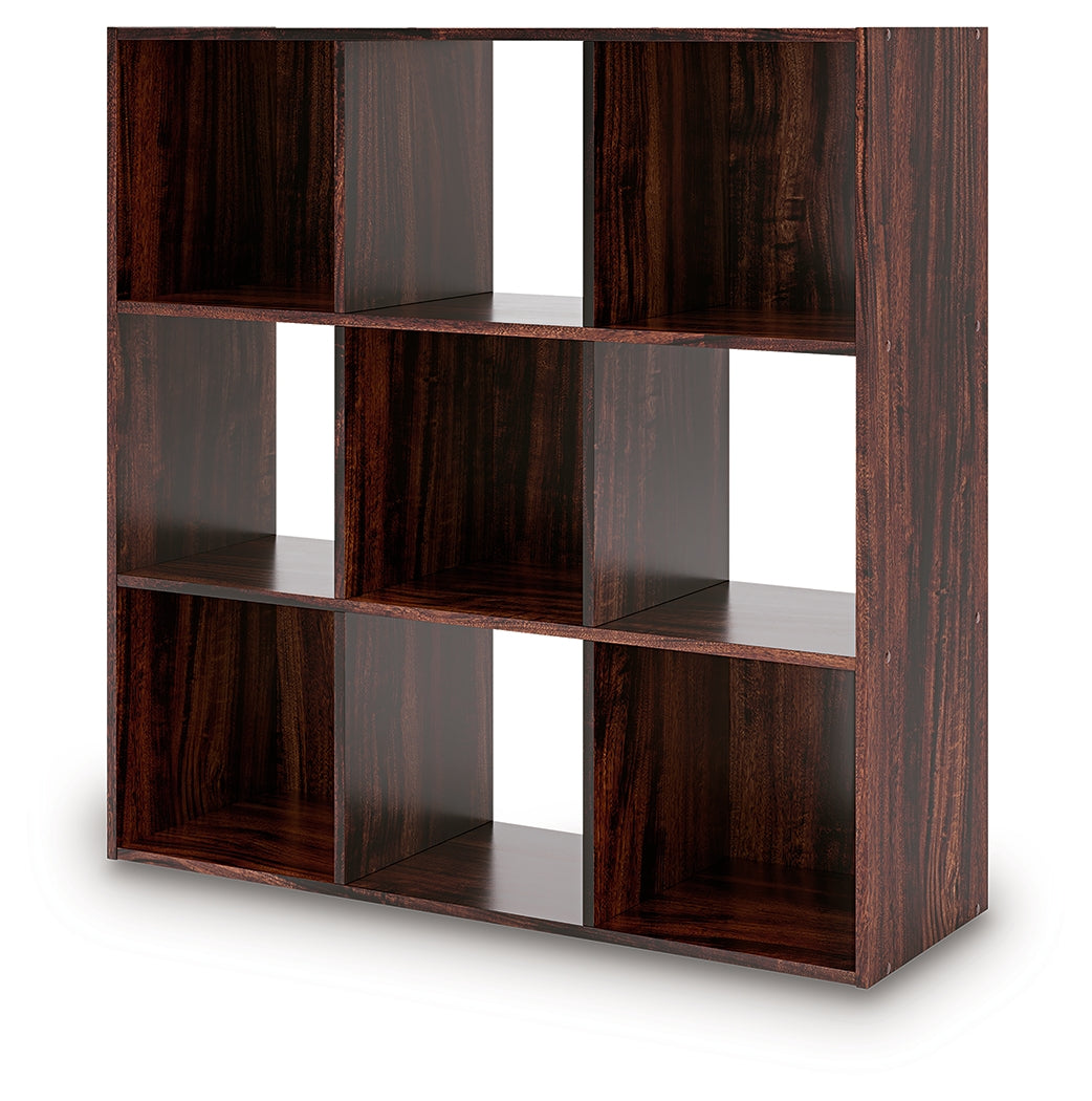 Glosmount Cherry/Light Brown Nine Cube Organizer by Ashley at Eve Furniture