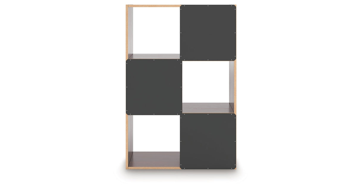 Glosmount Cherry/Light Brown Six Cube Organizer by Ashley at Eve Furniture