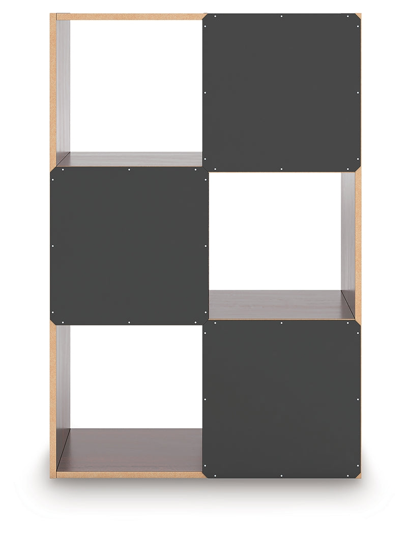 Glosmount Cherry/Light Brown Six Cube Organizer by Ashley at Eve Furniture