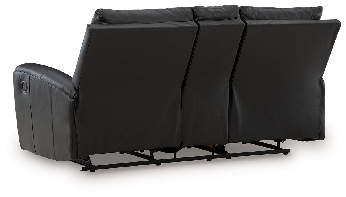 Glossmore Black Reclining Loveseat with Console by Ashley at Eve Furniture