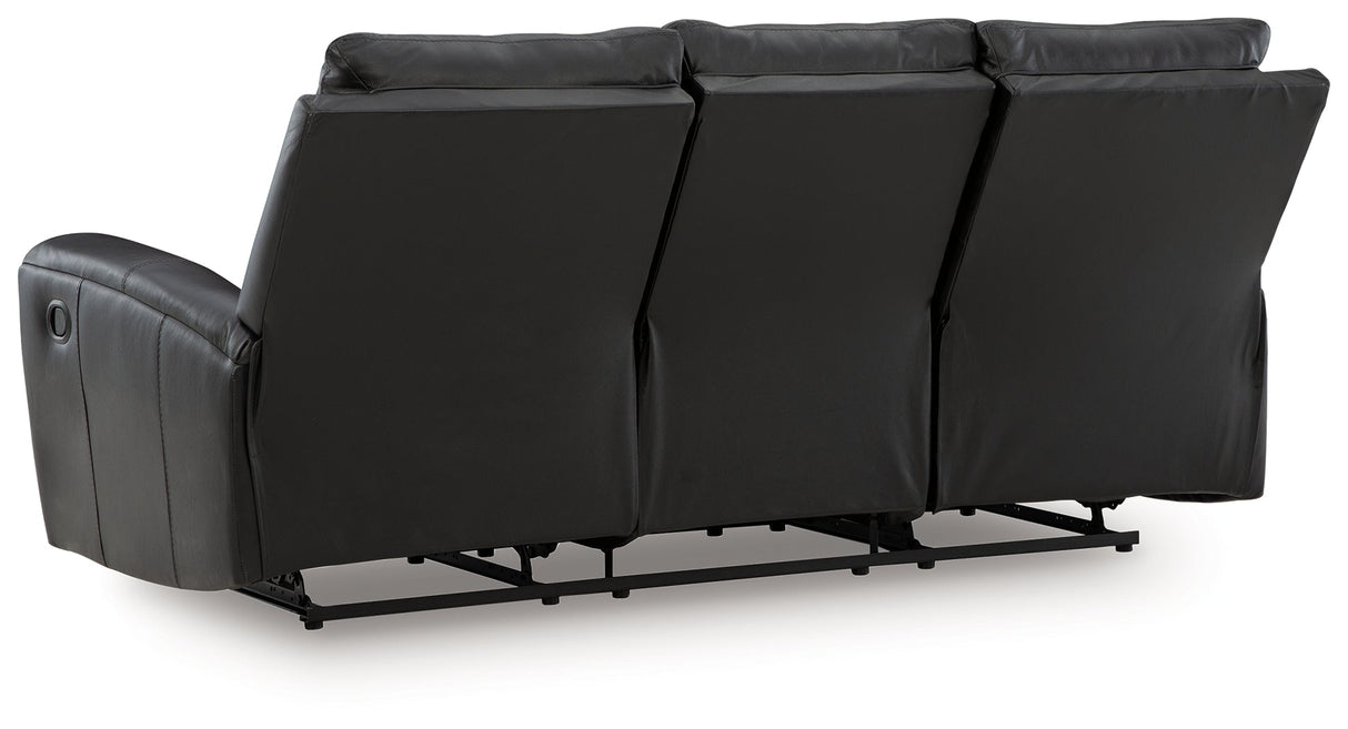 Glossmore Black Reclining Sofa by Ashley at Eve Furniture
