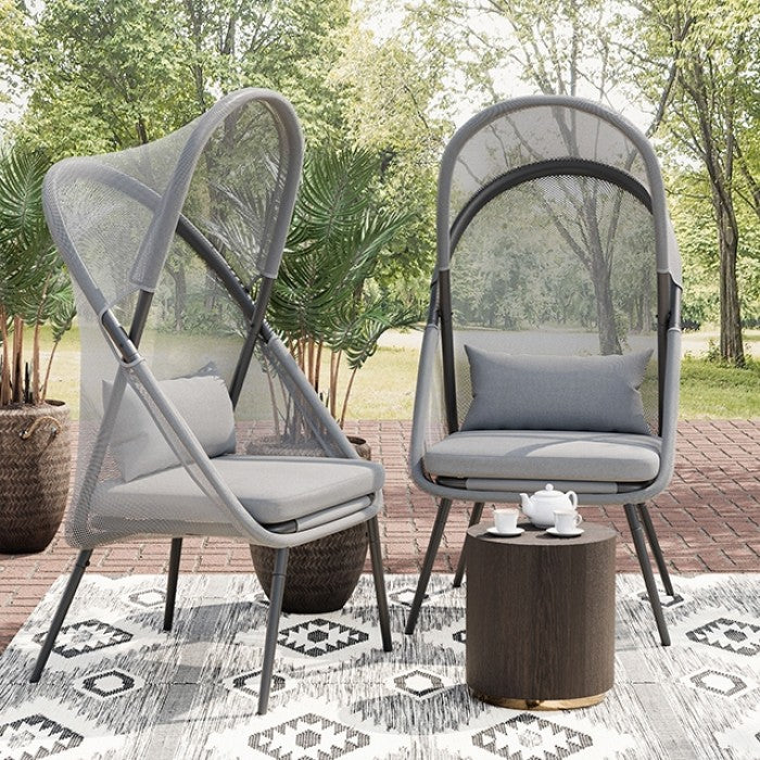 Alverta Light Gray Foldable Chair, Set of 2