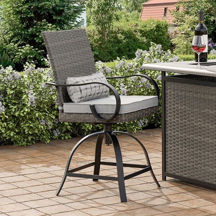 Arosa Black/Gray Counter Height Swivel Arm Chair