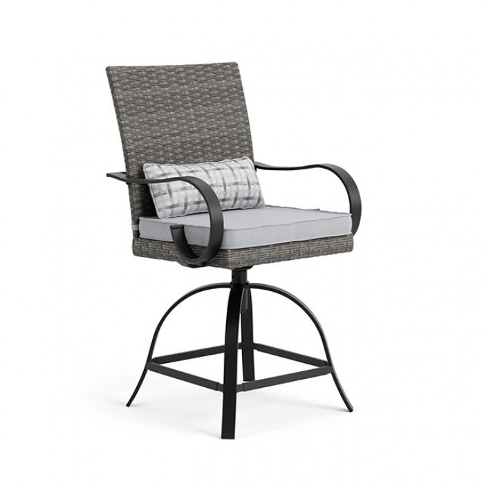 Arosa Black/Gray Counter Height Swivel Arm Chair