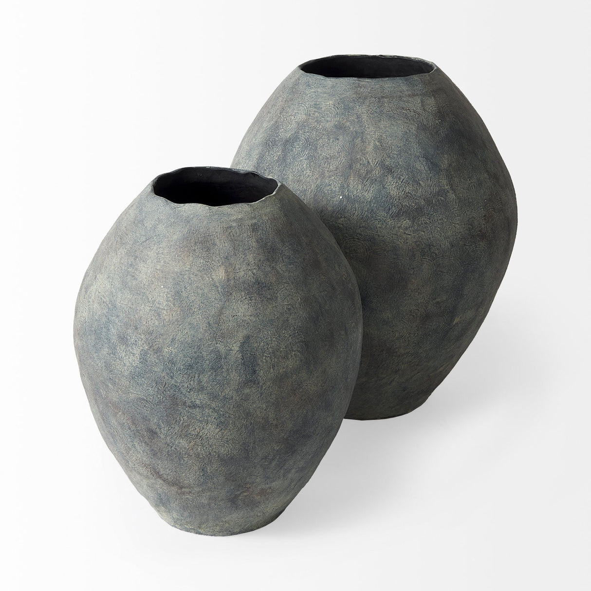 Gobi 16L x 20H Small Gray Ceramic Oval Vase by Mercana at Eve Furniture