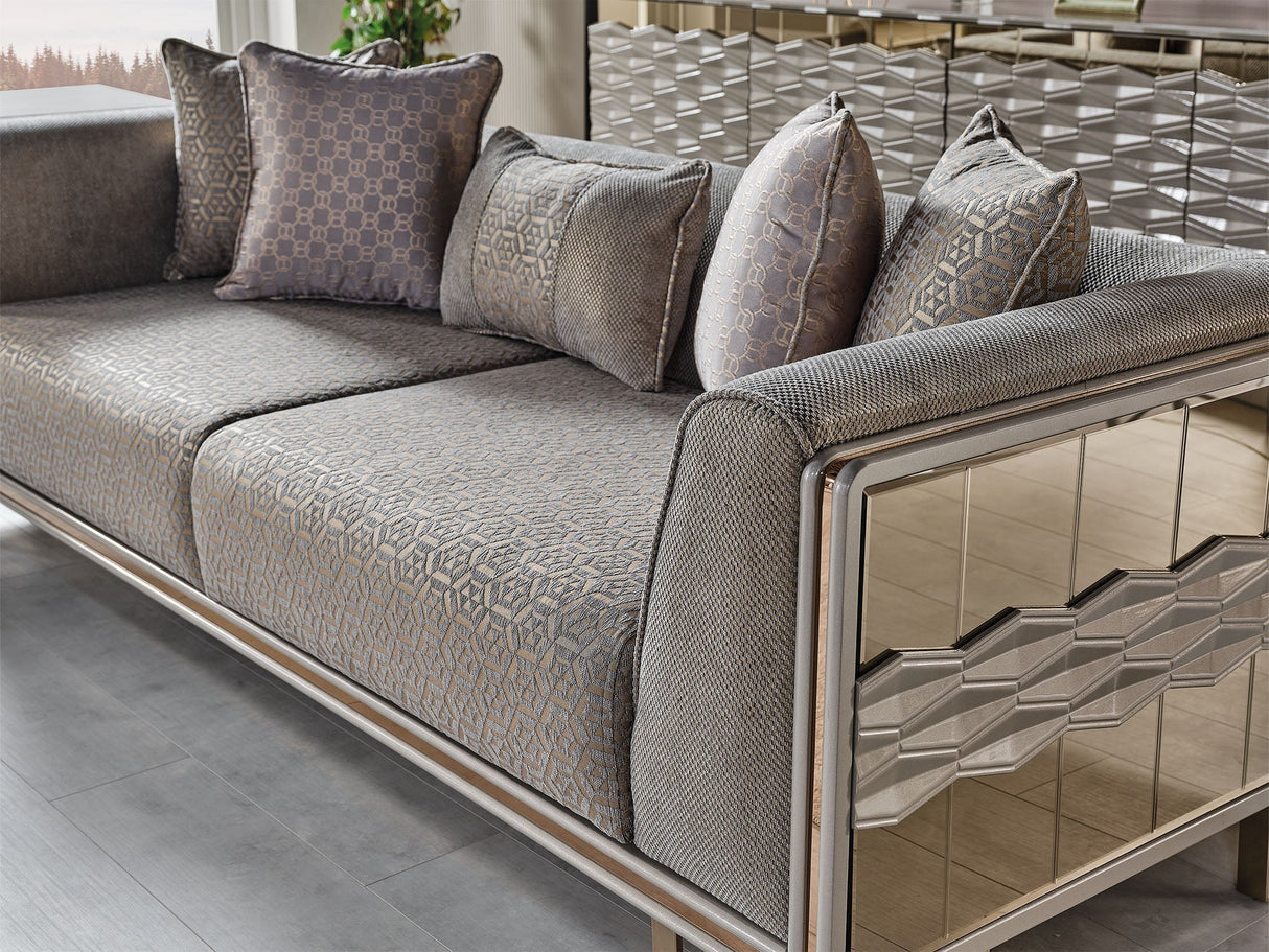 Gokce 4-pieces (2 Sofa & 2 Chair) Livingroom Set in Grey by Furnia at Eve Furniture